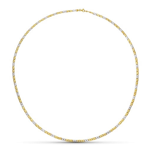 [P07000560] 18K CADENA ORO BICOLOR MACIZA ESLABONES