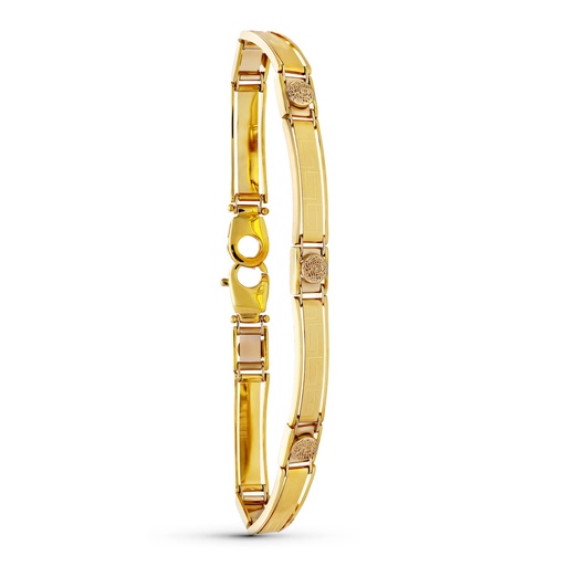 [P07000566] 18K PULSERA ORO BICOLOR CABALLERO GRECA