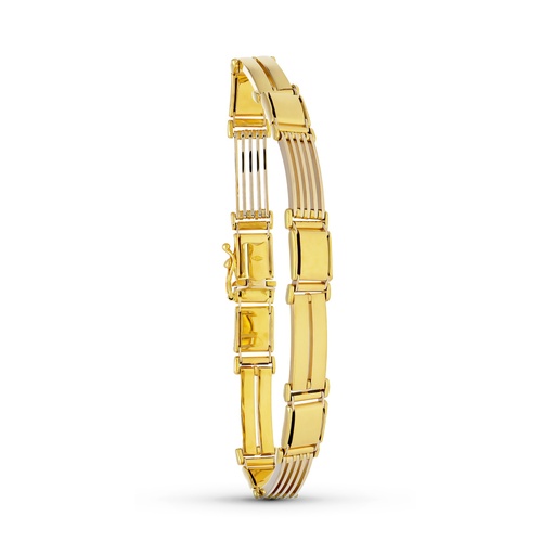 [P07000567] 18K PULSERA ORO AMARILLO CABALLERO MATE BRILLO