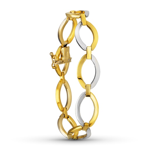 [P07000577] 18K PULSERA ORO BICOLOR ESLABONES OVALES