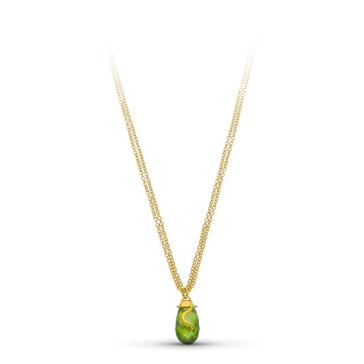 [P07000608] 18K GARGANTLLA ORO AMARILLO PIEDRA VERDE