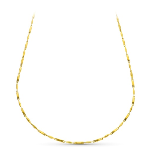 [P07000617] 18K CADENA ORO AMARILLO TRAMOS HUECA 60 CM 2.5 MM