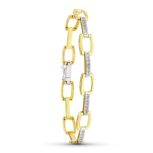 [P07000633] 18K PULSERA ORO BICOLOR CON CIRCONITAS