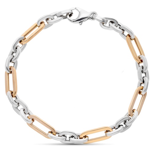 [P07000657] 18K PULSERA ORO BICOLOR ESLABONES