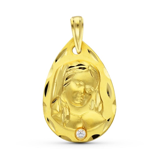 [P07000662] 18K MEDALLA ORO AMARILLO VIRGEN NIÑA 22X14 MM