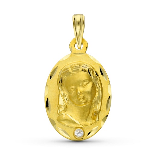 [P07000664] 18K MEDALLA ORO AMARILLO VIRGEN NIÑA 22X14 MM