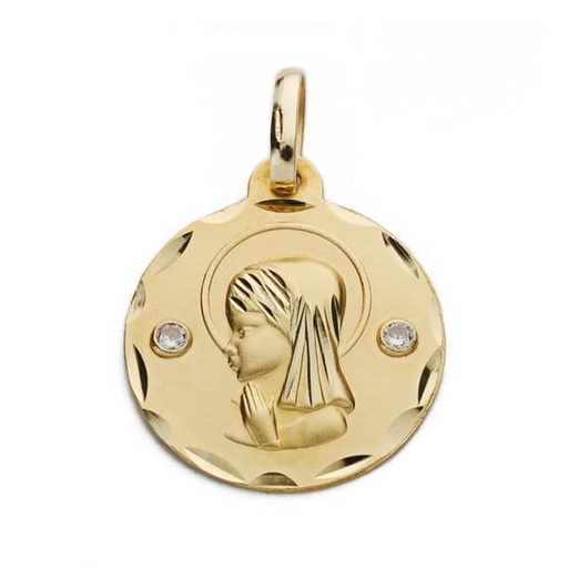 [P07000683] 18K MEDALLA VIRGEN NIÑA 18 MM