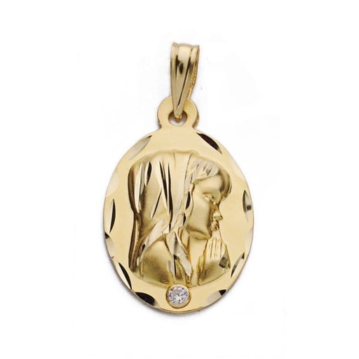[P07000684] 18K MEDALLA VIRGEN NIÑA 22X14 MM