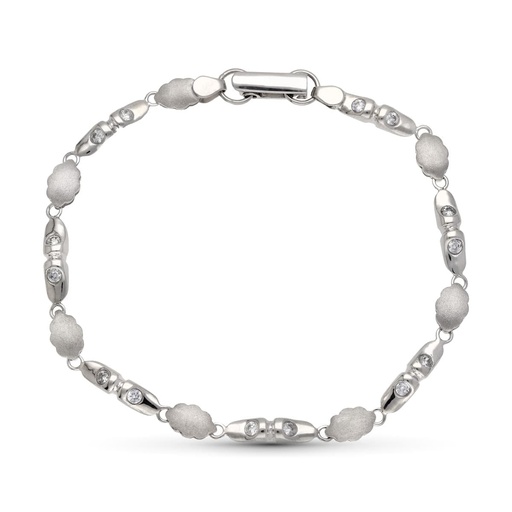 [P07000715] 18K PULSERA ORO BLANCO CIRCONITAS