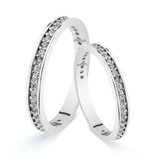 [P07000720] 18K ALIANZA ORO BLANCO CIRCONITAS 3 MM