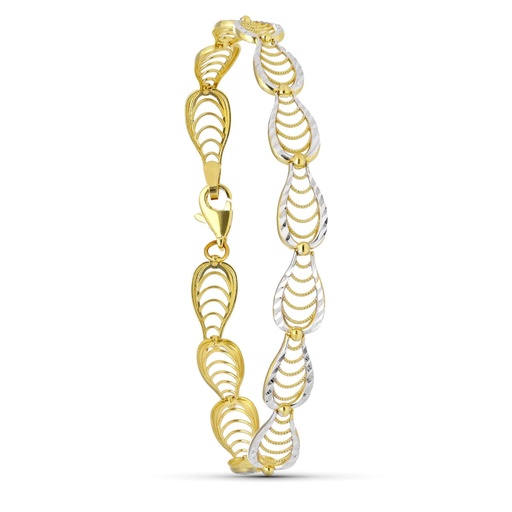 [P07000732] 18K PULSERA ORO BICOLOR CALADA