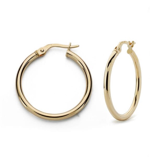 [P07000762] 18K AROS ORO AMARILLO REDONDOS HUECOS 24X2 MM