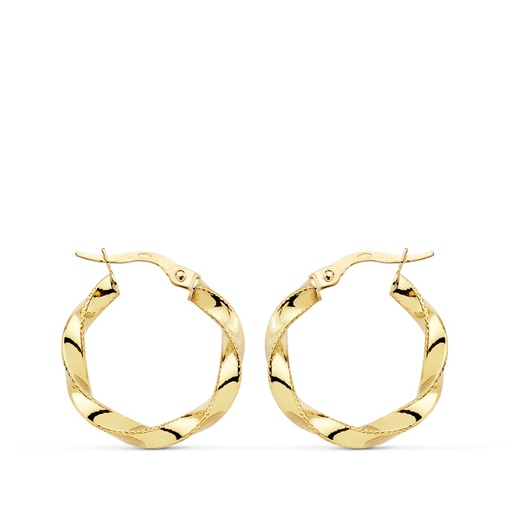[P07000779] 18K AROS ORO AMARILLO RELIADOS HILO 21X3 MM