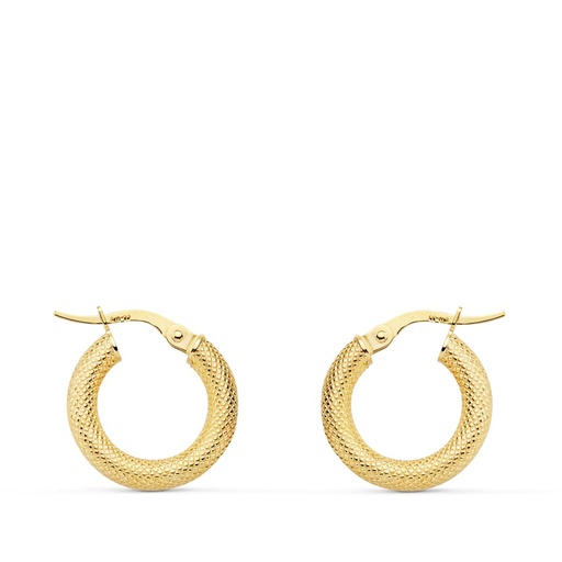 [P07000786] 18K AROS ORO AMARILLO HUECOS ESPIGA 16X3 MM