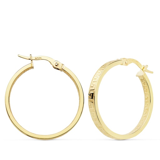 [P07000791] 18K AROS ORO AMARILLO GRECA HUECOS 24X3 MM