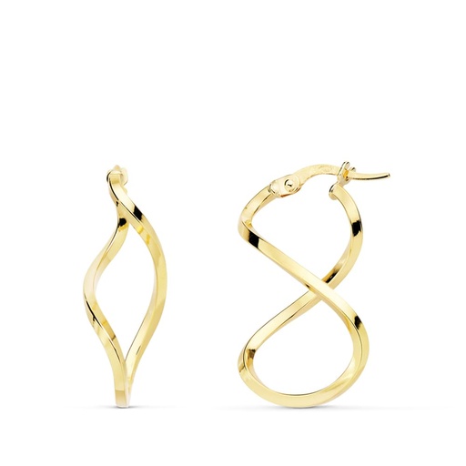 [P07000793] 18K AROS ORO AMARILLO OCHOS LISOS 27X17 MM