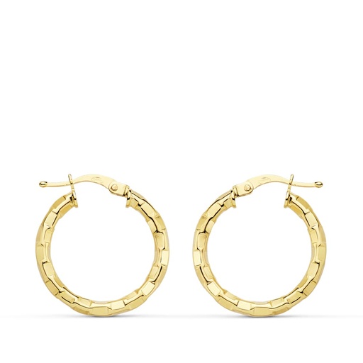 [P07000803] 18K AROS ORO AMARILLO HUECOS CUADRADOS 20X2 MM