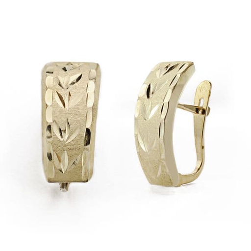 [P0733] 18K PENDIENTES LAPIDADOS 15X6 MM