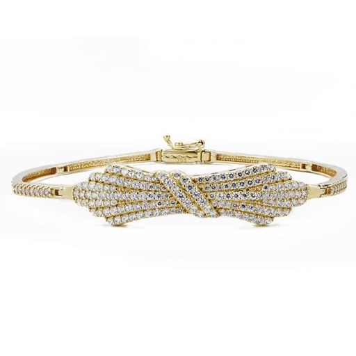 [P08000019] 18K PULSERA RIGIDA CIRCONITA 19CM