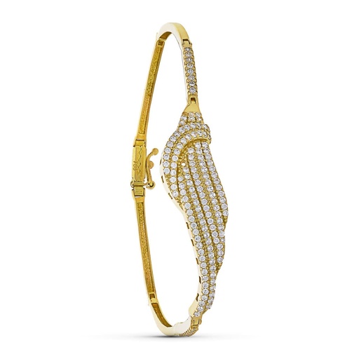 [P08000021] 18K PULSERA ORO BICOLOR CIRCONITAS MOTIVO