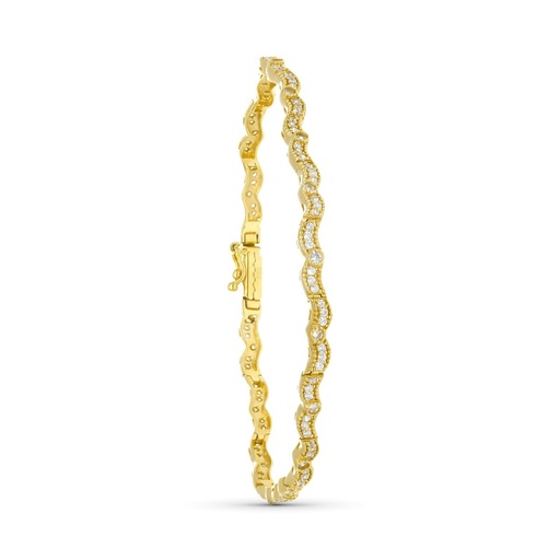 [P08000026] 18K PULSERA ORO AMARILLO CIRCONITAS 19.5 CM