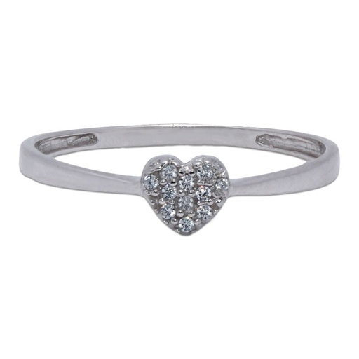 [S964] SORTIJA CORAZON ORO BLANCO 18KL