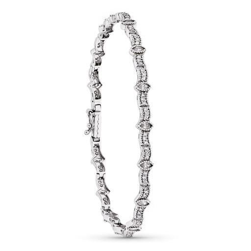 [P08000029] 18K PULSERA ORO BLANCO Y CIRCONITAS