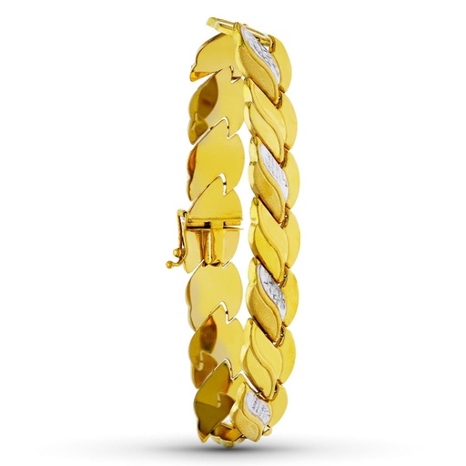 [P08000049] 18K PULSERA ORO BICOLOR ESTAMPACION CIRCONITAS