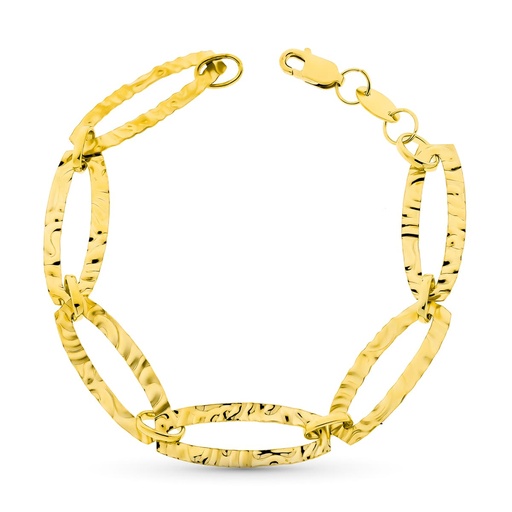 [P08000067] 18K PULSERA ORO AMARILLO ESLABONES LABRADOS