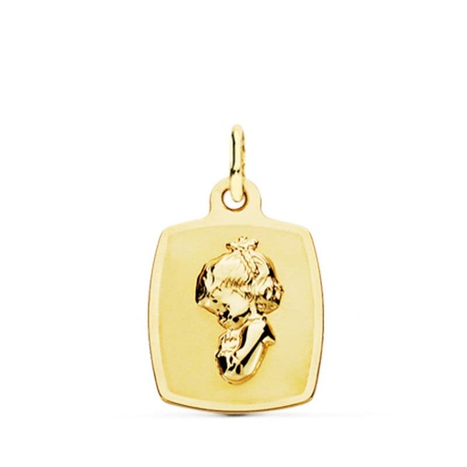 [P08000091] 18K MEDALLA VIRGEN NIÑA 19X13 MM