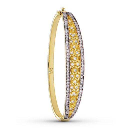 [P09000000] 18k PULSERA RIGIDA ORO BICOLOR CIRCONITAS