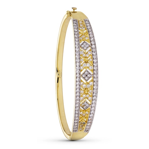 [P09000001] 18K PULSERA RIGIDA ORO BICOLOR CIRCONITAS
