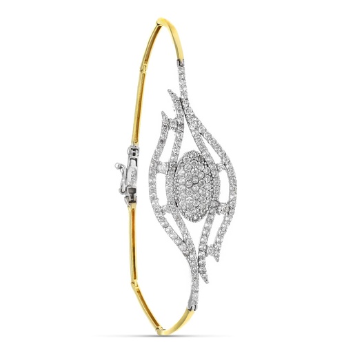 [P09000004] 18K PULSERA ORO BICOLOR CON MOTIVO CENTRAL CIRCONITAS 19.5 CM