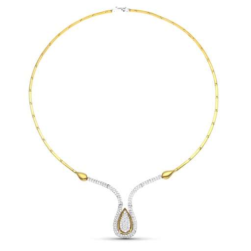 [P09000005] 18K GARGANTILLA ORO BICOLOR CIRCONITAS MOTIVO