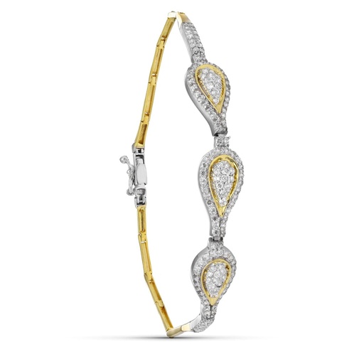 [P09000006] 18K PULSERA ORO BICOLOR CIRCONITAS MOTIVOS