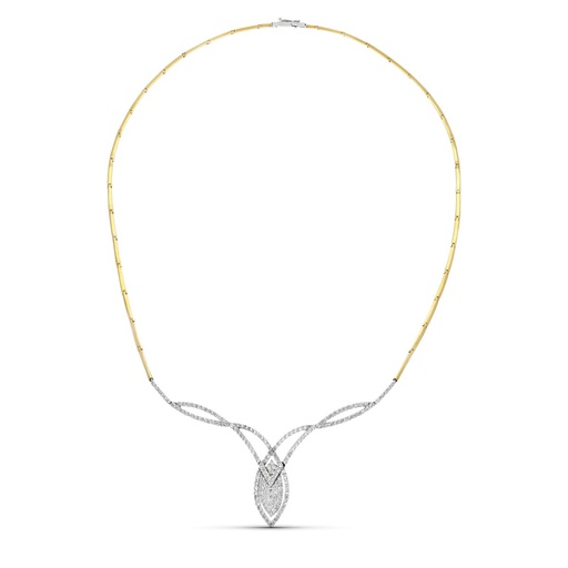 [P09000007] 18K GARGANTILLA ORO BICOLOR CIRCONITAS MOTIVO