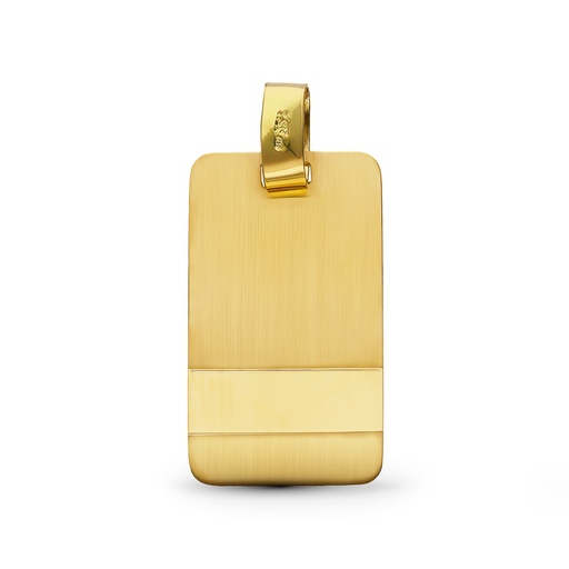 [P09000047] 18K CHAPA ORO AMARILLO BANDA BRILLO 27X15 MM