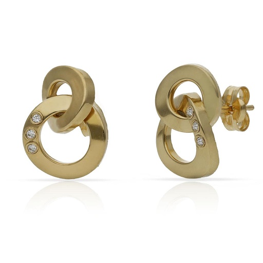 [P1547] Pendientes oro 18 kt circonitas