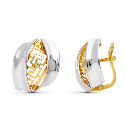 [P10364] 18K PENDIENTES ORO AMARILLO CUAJO CIRCONITAS 10 MM