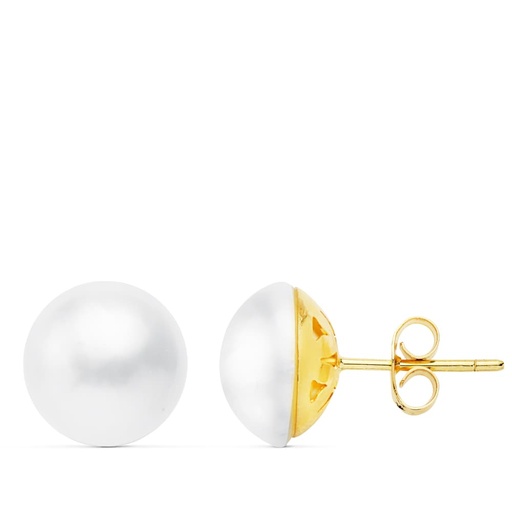 [P10641] 18K PENDIENTES PERLA JAPONESA 12 MM