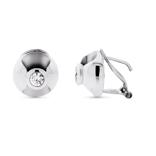 [P10833] 18K PENDIENTES ORO BLANCO CIRCONITAS 12 MM