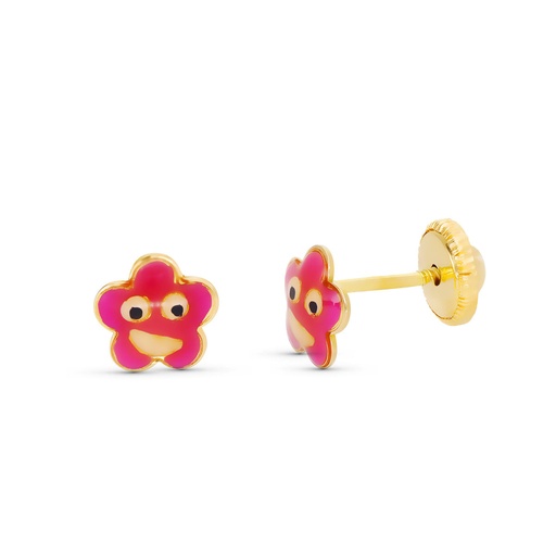 [P10886] 18K PENDIENTES ORO AMARILLO LARGOS DOBLE CUERPO