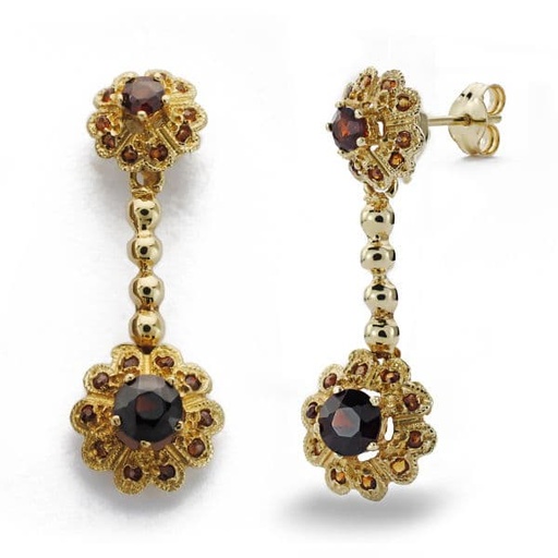 [P10963] 18K PENDIENTES LARGOS. 2 CUAJOS. 30X10 MM