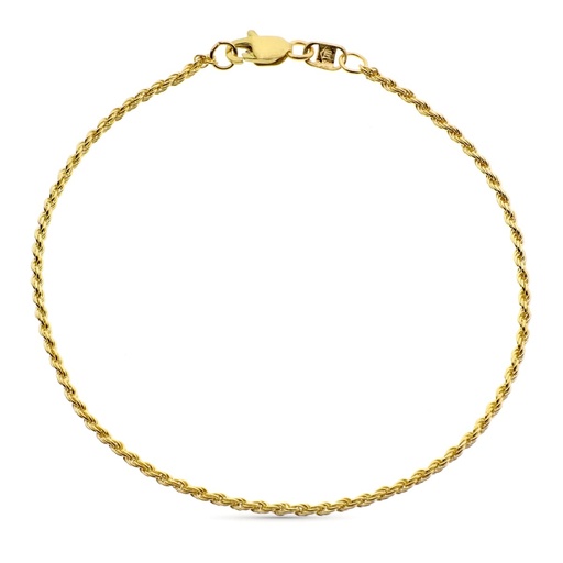 [P11000004] 18K PULSERA ORO AMARILLO CORDON SALOMONICO ANCHO 1.5 MM 20 CM