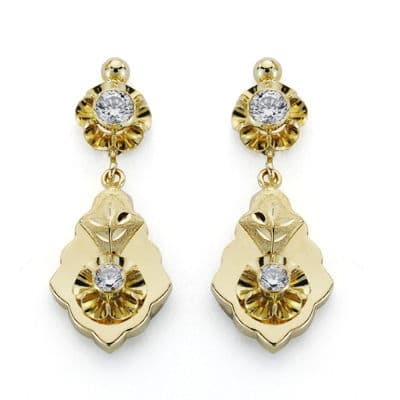 [P11081] 18K PENDIENTES CUBANAS CIRCONITAS 31X12 MM