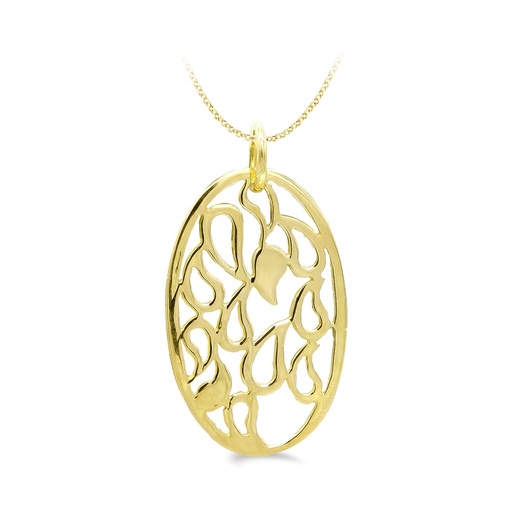 [P11797-5] 18K COLGANTE ORO AMARILLO OVAL CALADO