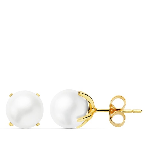 [P11901-OA] 18K PENDIENTES PERLA CULTIVADAS 7-7.5 MM