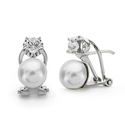 [P11907] 18K PENDIENTES PERLA CULTIVADA 7-4.5 MM