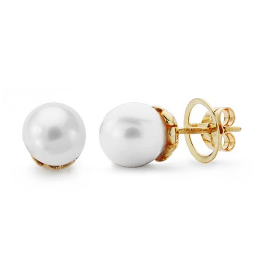 [P11910] 18K PENDIENTES PERLA CULTIVADA 10 MM