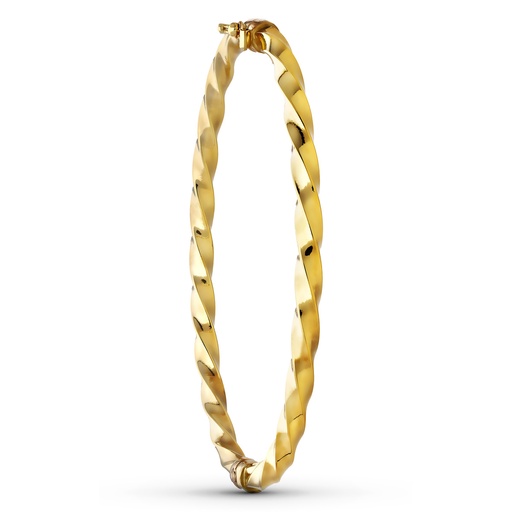 [P12000089] 18K PULSERA MEDIA CAÑA ORO AMARILLO RETORCIDA